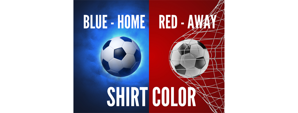 Shirt: Blue-Home Red-Away